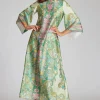 Twill Mock Neck Paisley Print Dress
