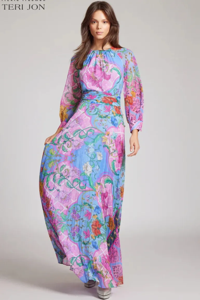Whimsical Chiffon Floral Maxi Dress